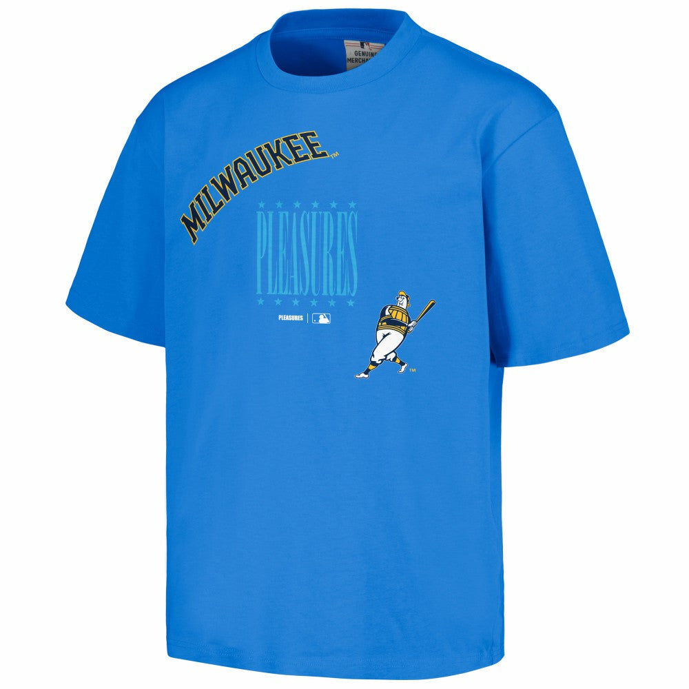 Milwaukee Brewers PLEASURES Repurpose T-Shirt - Royal