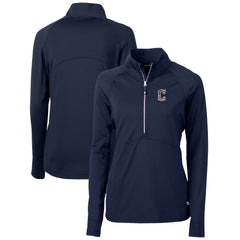 Cleveland Guardians Cutter & Buck Women's Americana Logo Adapt Eco Knit Stretch Recycled Half-Zip Pullover Top - Navy