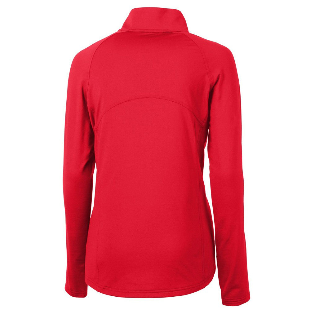 Cincinnati Reds Cutter & Buck Women's Americana Logo Adapt Eco Knit Stretch Recycled Half-Zip Pullover Top - Red