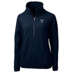 Texas Rangers Cutter & Buck Women's Americana Logo Cascade Eco Sherpa Fleece Half-Zip Pullover Jacket - Navy