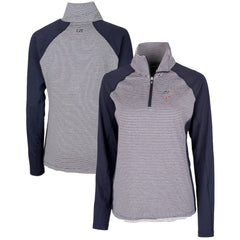 Washington Nationals Cutter & Buck Women's Americana Logo Forge Tonal Stripe Stretch Half-Zip Pullover Top - Navy