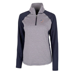 Washington Nationals Cutter & Buck Women's Americana Logo Forge Tonal Stripe Stretch Half-Zip Pullover Top - Navy