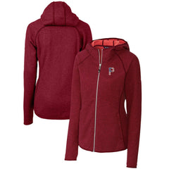 Pittsburgh Pirates Cutter & Buck Women's Americana Logo Mainsail Sweater-Knit Full-Zip Hoodie - Cardinal