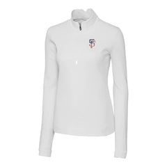 San Francisco Giants Cutter & Buck Women's Americana Logo DryTec Traverse Stretch Quarter-Zip Pullover Top - White