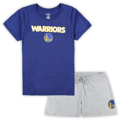 Golden State Warriors Women's Plus Size T-Shirt & Shorts Combo Set sale - Royal/Heather Gray | Fanatics outlet