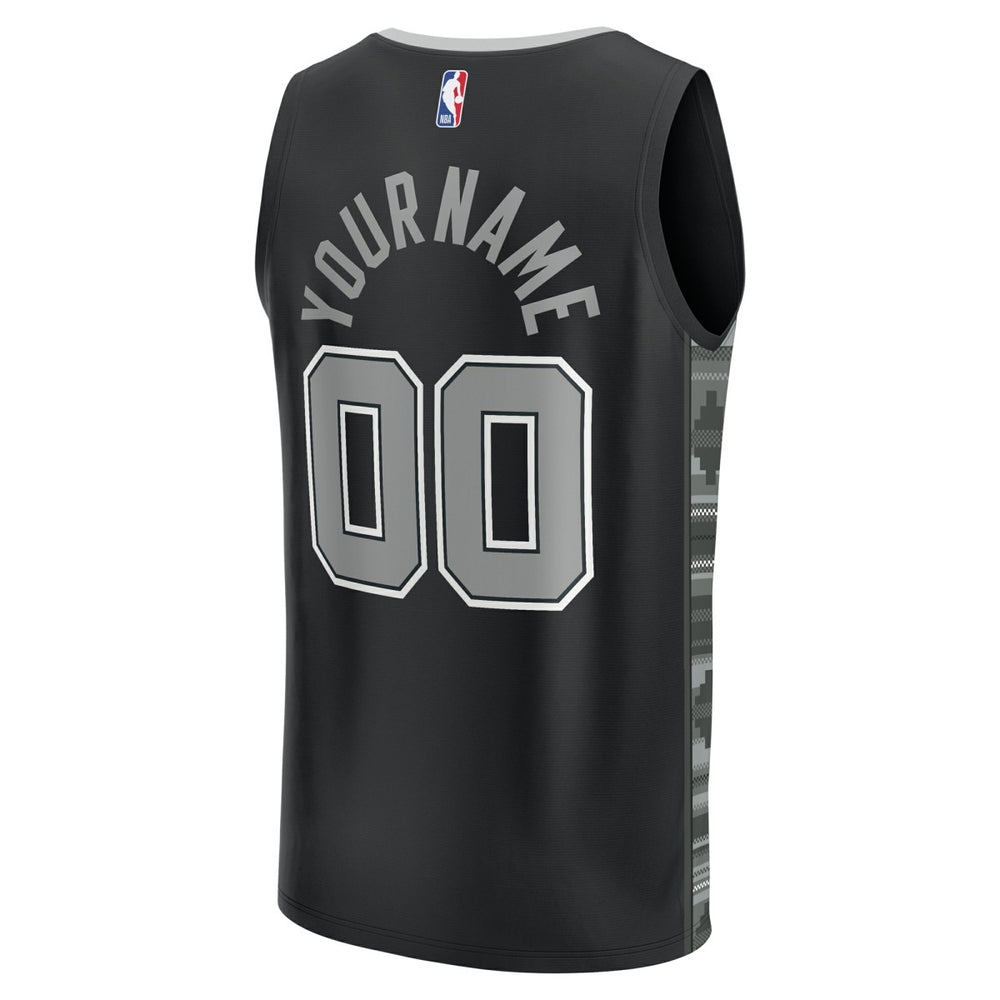 San Antonio Spurs Fast Break Custom Replica Jersey - Black - Statement Edition | Fanatics sale