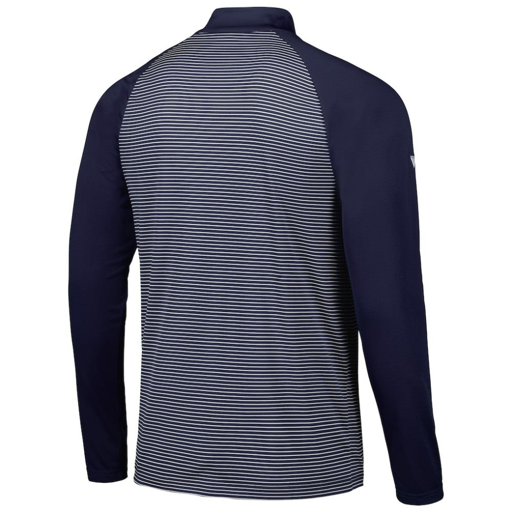 New York Yankees Levelwear Charter Striped Raglan Quarter-Zip Top - Navy