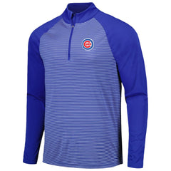 Chicago Cubs Levelwear Charter Striped Raglan Quarter-Zip Top - Royal