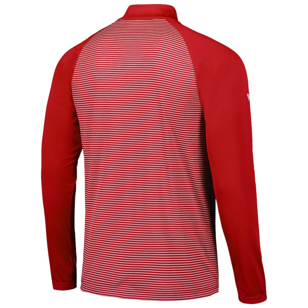 St. Louis Cardinals Levelwear Charter Striped Raglan Quarter-Zip Top - Red