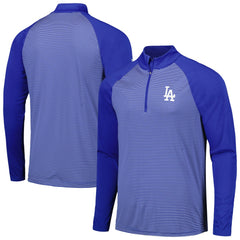 Los Angeles Dodgers Levelwear Charter Striped Raglan Quarter-Zip Top - Royal