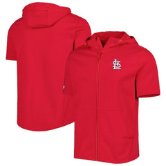 St. Louis Cardinals Levelwear Recruit Full-Zip Short Sleeve Hoodie - Red