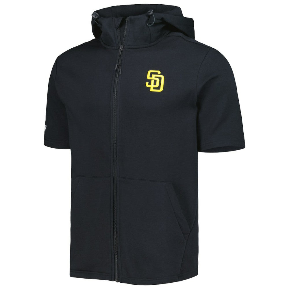 San Diego Padres Levelwear Recruit Full-Zip Short Sleeve Hoodie - Black