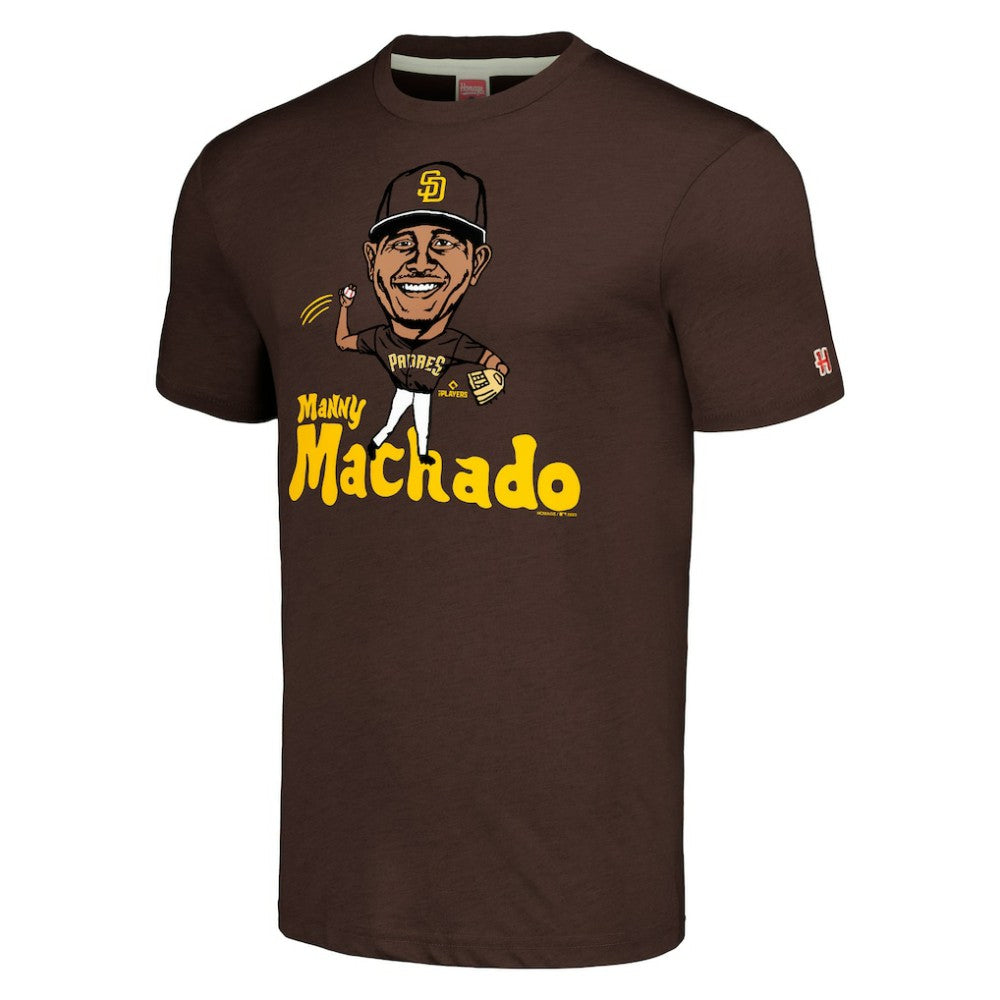 Manny Machado San Diego Padres Homage Caricature Tri-Blend T-Shirt - Brown