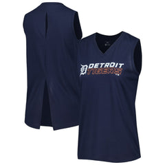 Detroit Tigers Levelwear Women's Paisley Chase V-Neck Tank Top - Navy