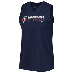 Minnesota Twins Levelwear Women's Paisley Chase V-Neck Tank Top - Navy