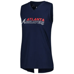 Atlanta Braves Levelwear Women's Paisley Chase V-Neck Tank Top - Navy