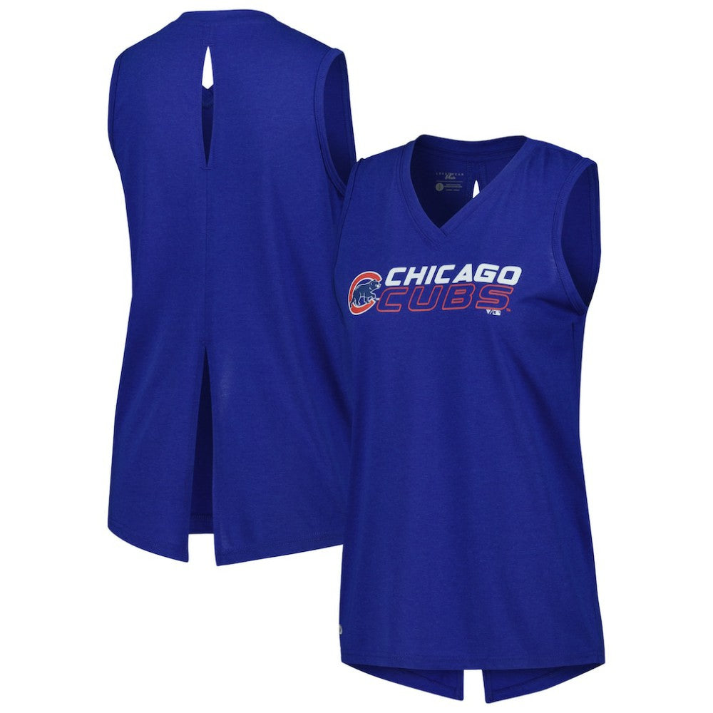 Chicago Cubs Levelwear Women's Paisley Chase V-Neck Tank Top - Royal