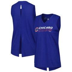 Chicago Cubs Levelwear Women's Paisley Chase V-Neck Tank Top - Royal