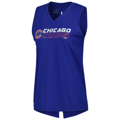 Chicago Cubs Levelwear Women's Paisley Chase V-Neck Tank Top - Royal