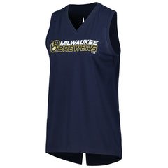 Milwaukee Brewers Levelwear Women's Paisley Chase V-Neck Tank Top - Navy