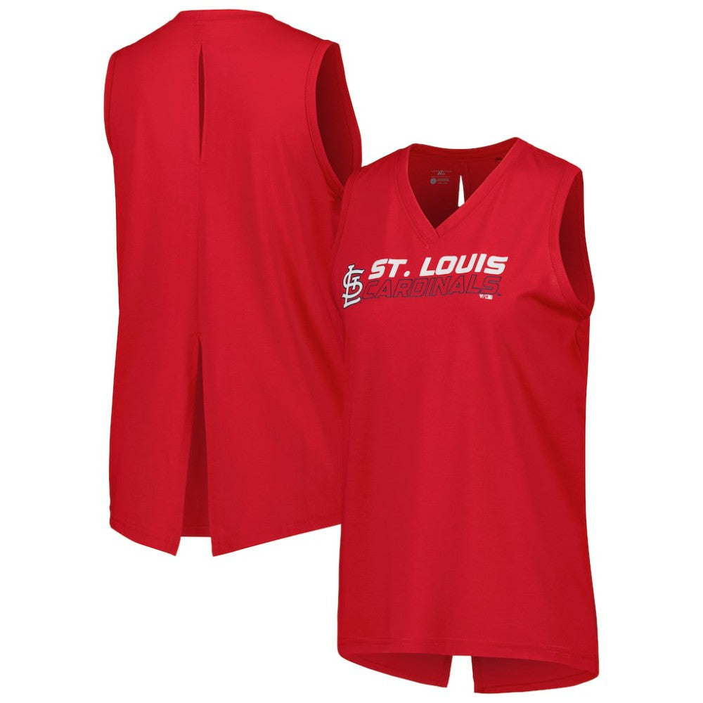 St. Louis Cardinals Levelwear Women's Paisley Chase V-Neck Tank Top - Red