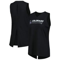 Colorado Rockies Levelwear Women's Paisley Chase V-Neck Tank Top - Black