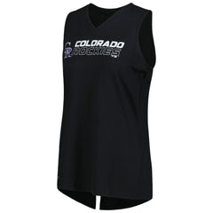Colorado Rockies Levelwear Women's Paisley Chase V-Neck Tank Top - Black