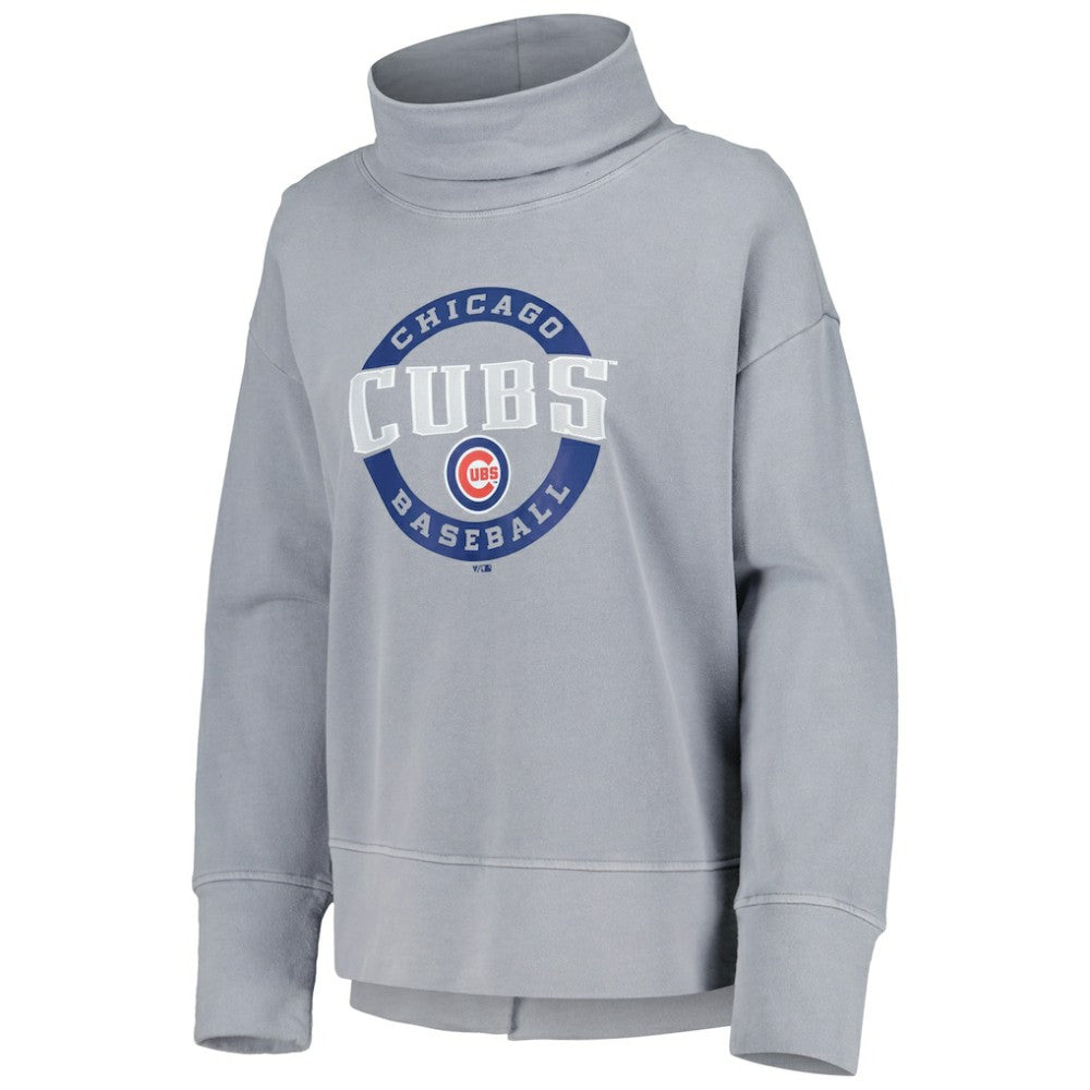 Chicago Cubs Levelwear Women's Sunset Farm Team Pullover Sweatshirt - Heather Gray