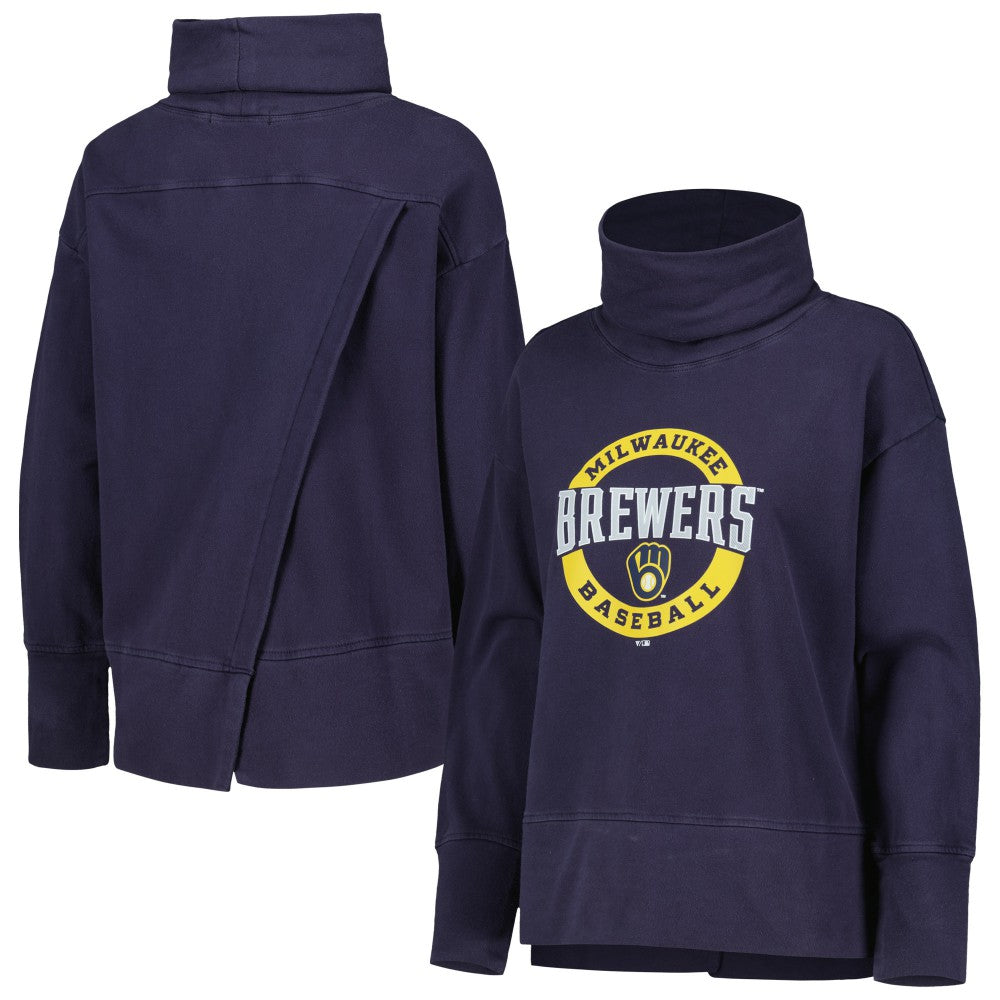 Milwaukee Brewers Levelwear Women's Sunset Farm Team Pullover Sweatshirt - Navy