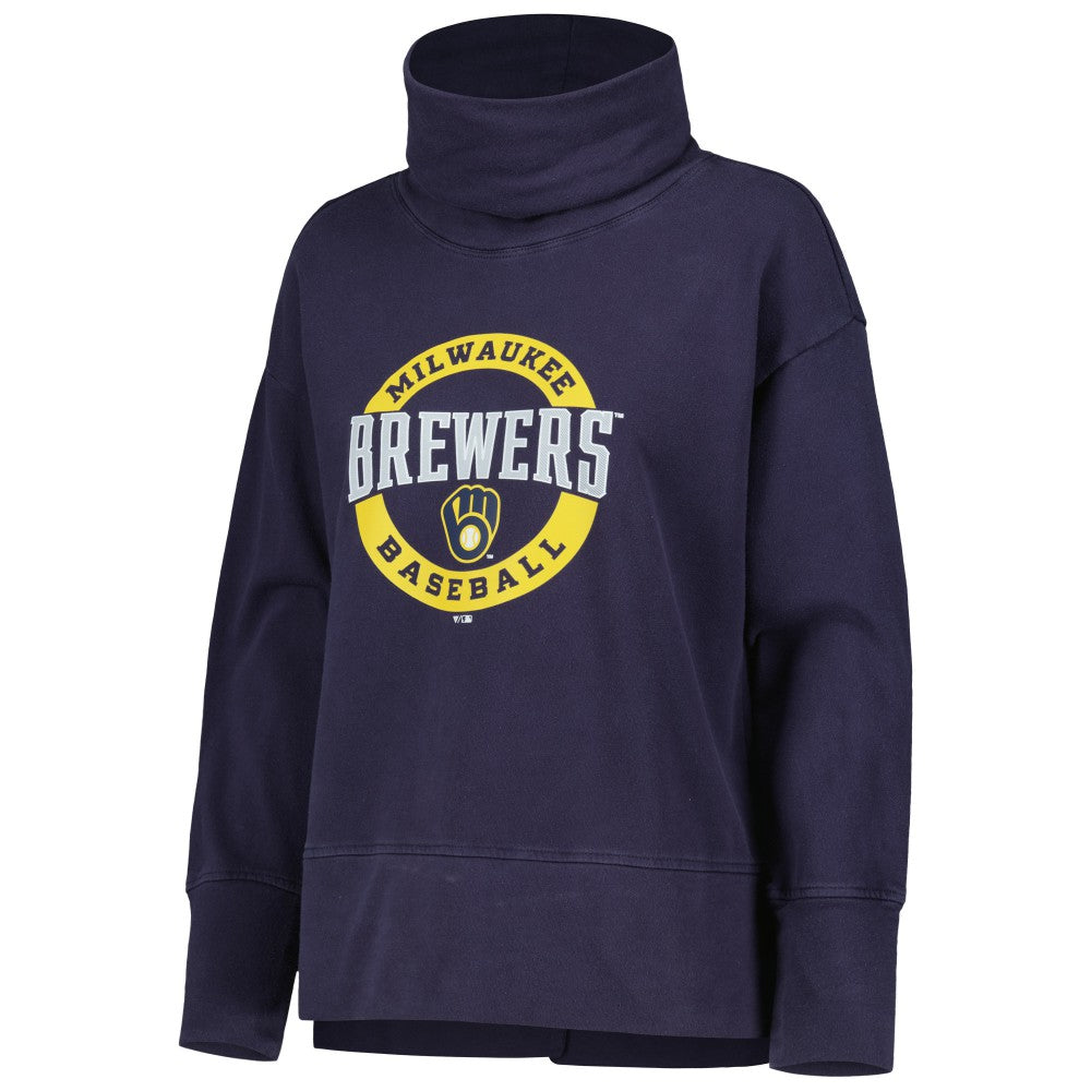 Milwaukee Brewers Levelwear Women's Sunset Farm Team Pullover Sweatshirt - Navy