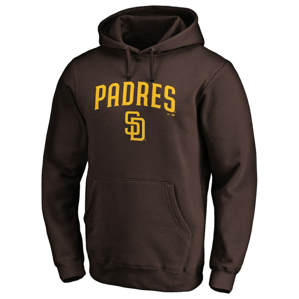 San Diego Padres Team Lock Up Logo Pullover Hoodie - Brown