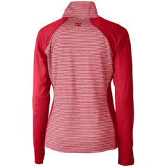Minnesota Twins Cutter & Buck Women's DryTec Forge Tonal Stripe Stretch Half-Zip Top - Red