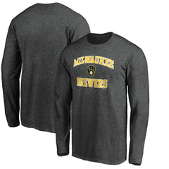 Milwaukee Brewers Heart & Soul Team Long Sleeve T-Shirt - Charcoal
