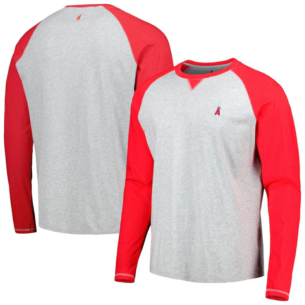 Los Angeles Angels johnnie-O Alsen Raglan Long Sleeve T-Shirt - Red/Heather Gray
