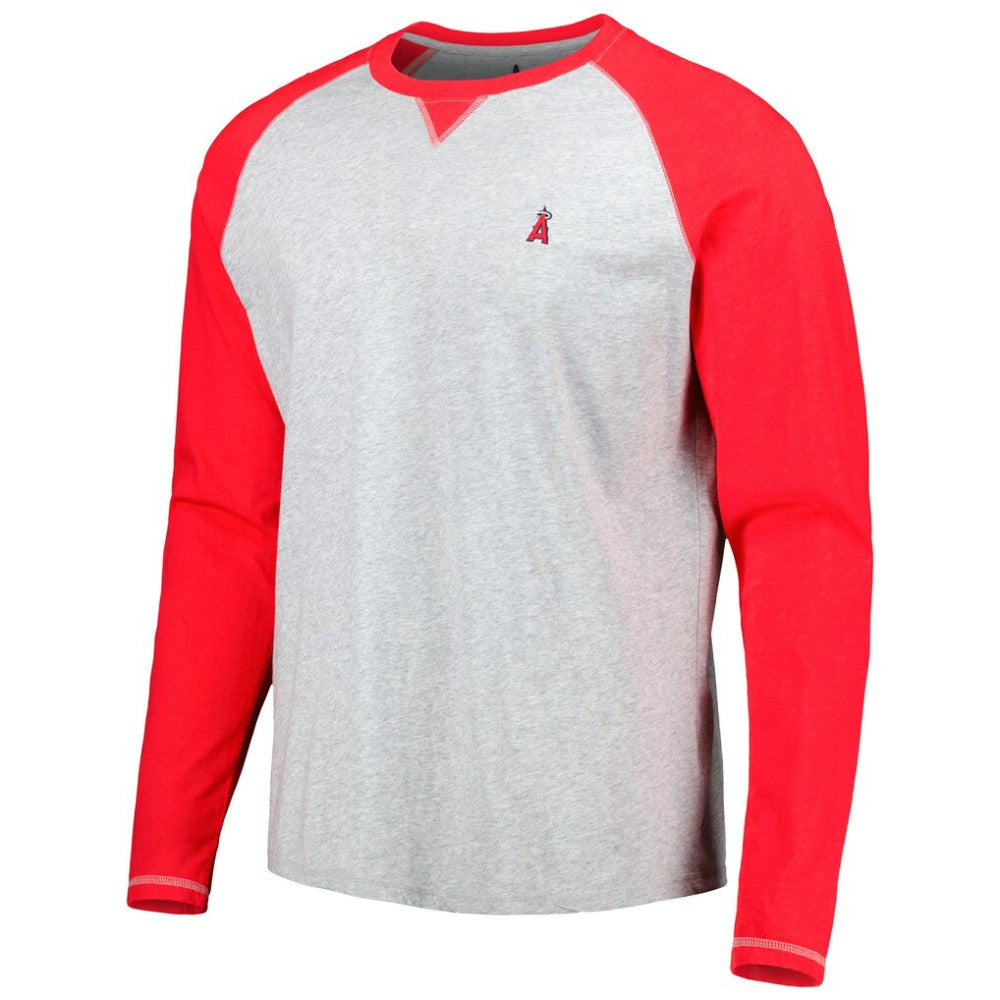 Los Angeles Angels johnnie-O Alsen Raglan Long Sleeve T-Shirt - Red/Heather Gray