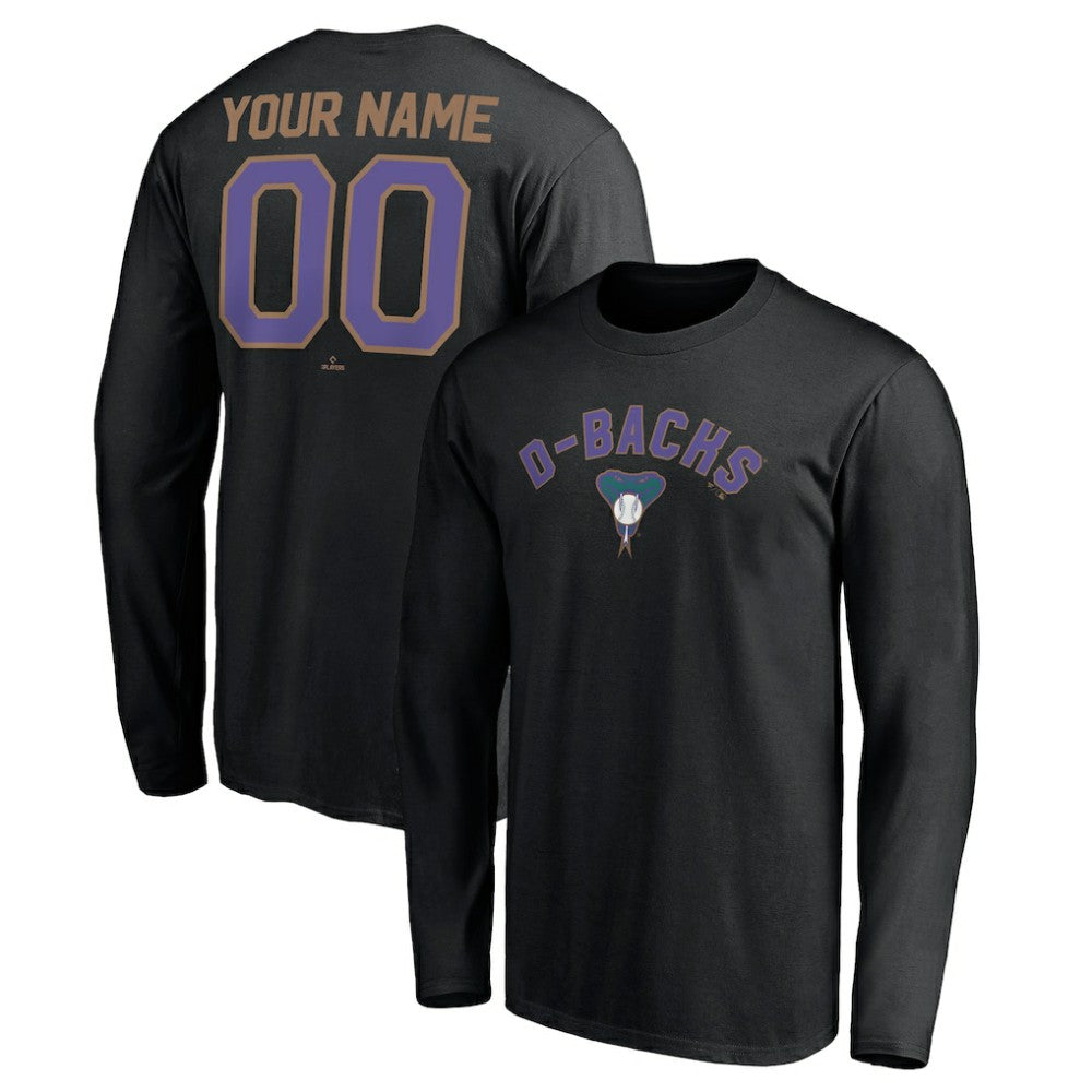 Arizona Diamondbacks Personalized Cooperstown Collection Winning Streak Long Sleeve T-Shirt - Black