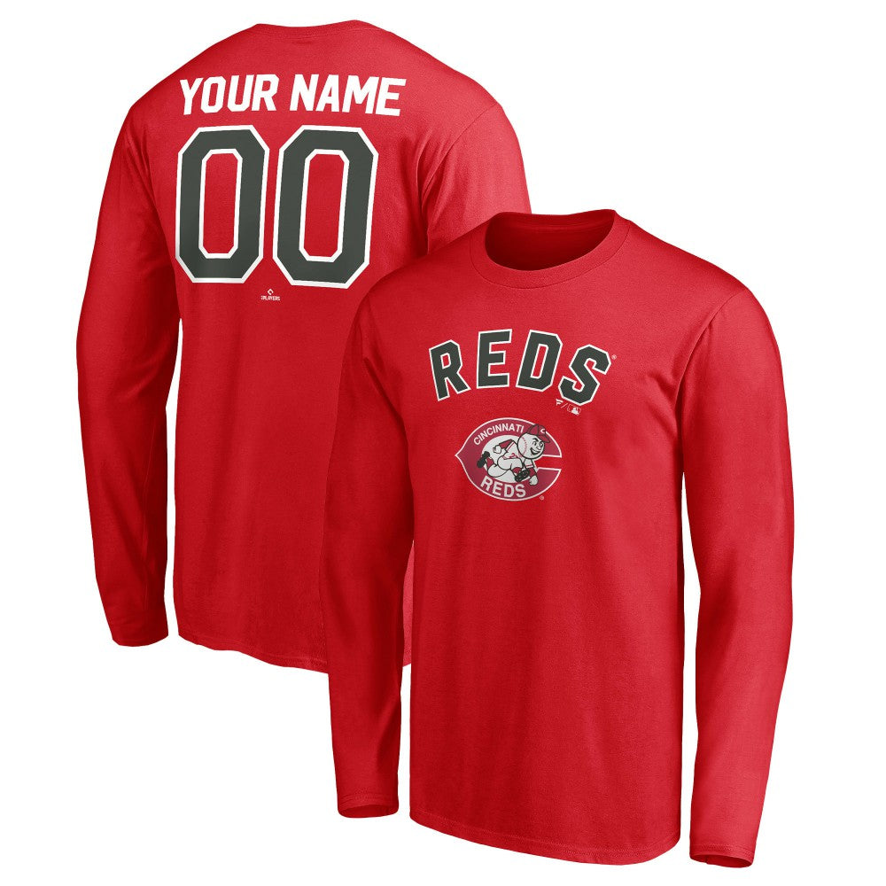 Cincinnati Reds Personalized Cooperstown Collection Winning Streak Long Sleeve T-Shirt - Red