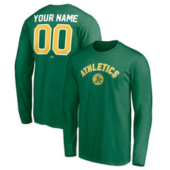 Athletics Personalized Cooperstown Collection Winning Streak Long Sleeve T-Shirt - Green