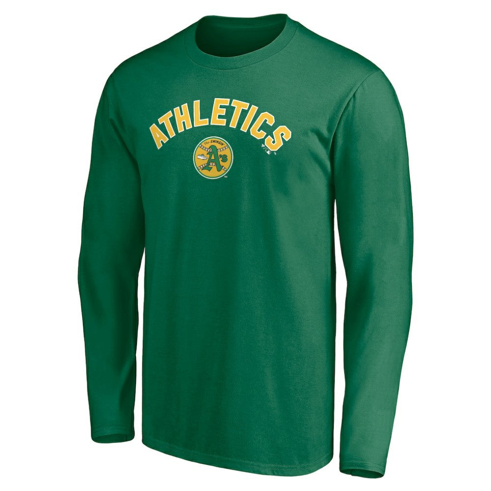 Athletics Personalized Cooperstown Collection Winning Streak Long Sleeve T-Shirt - Green