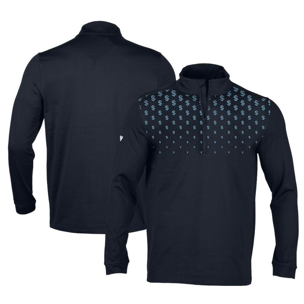 Seattle Kraken Levelwear NHL x PGA Scout Midlayer Quarter-Zip Pullover Top Navy