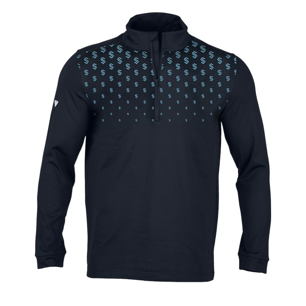 Seattle Kraken Levelwear NHL x PGA Scout Midlayer Quarter-Zip Pullover Top Navy