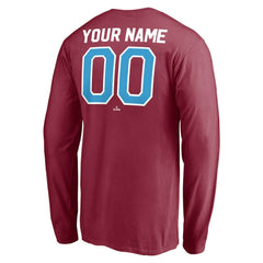 Philadelphia Phillies Personalized Cooperstown Collection Alternate Winning Streak Long Sleeve T-Shirt - Burgundy