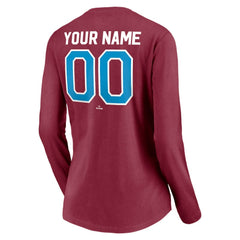 Philadelphia Phillies Women's Personalized Cooperstown Collection Alternate Winning Streak Long Sleeve V-Neck T-Shirt - Burgundy