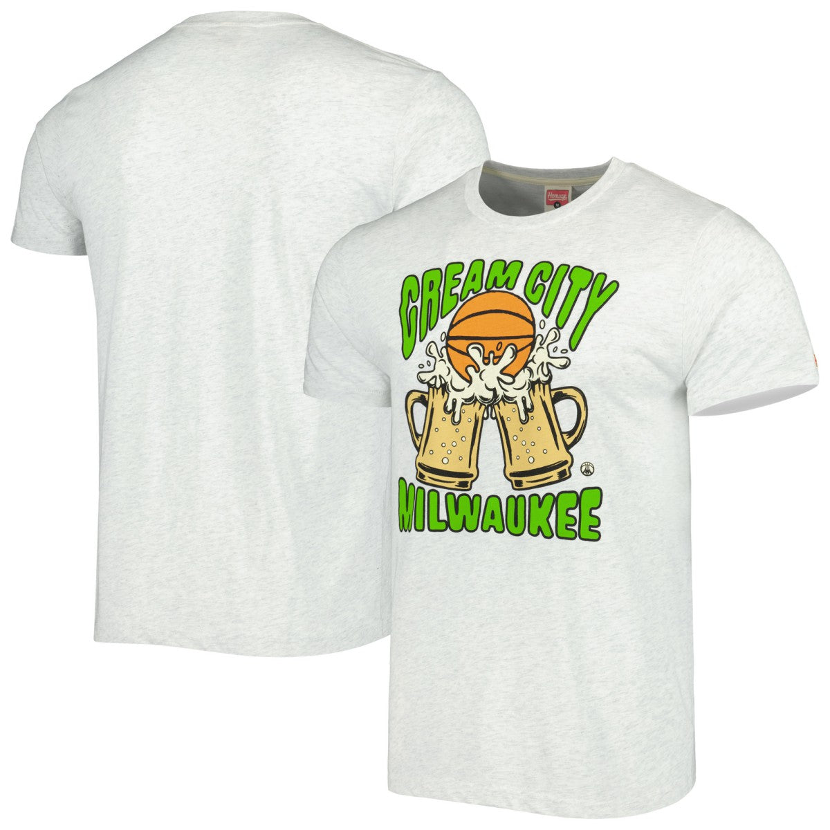 Milwaukee Bucks Homage Unisex Hometown Hyper Local Tri-Blend T-Shirt - Ash online