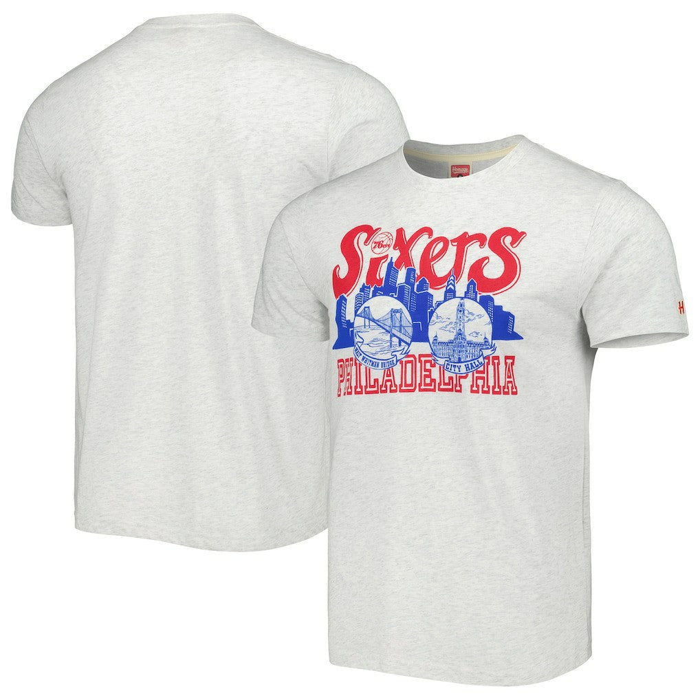 Philadelphia 76ers Homage Unisex Hometown Hyper Local Tri-Blend T-Shirt - Ash outlet