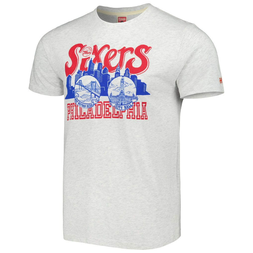 Philadelphia 76ers Homage Unisex Hometown Hyper Local Tri-Blend T-Shirt - Ash outlet