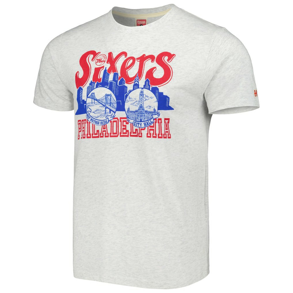 Philadelphia 76ers Homage Unisex Hometown Hyper Local Tri-Blend T-Shirt - Ash outlet