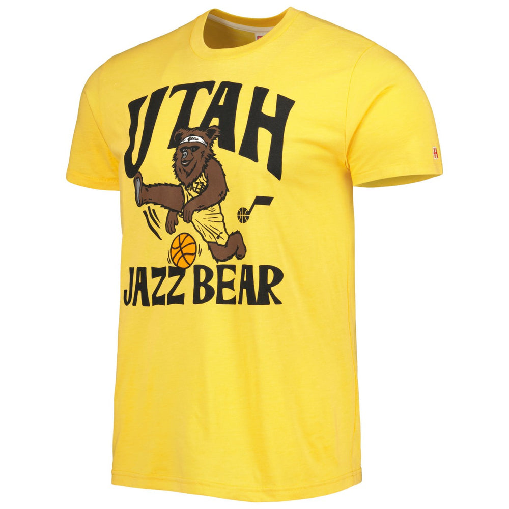 Utah Jazz Homage Unisex Team Mascot Tri-Blend T-Shirt - Gold for sale