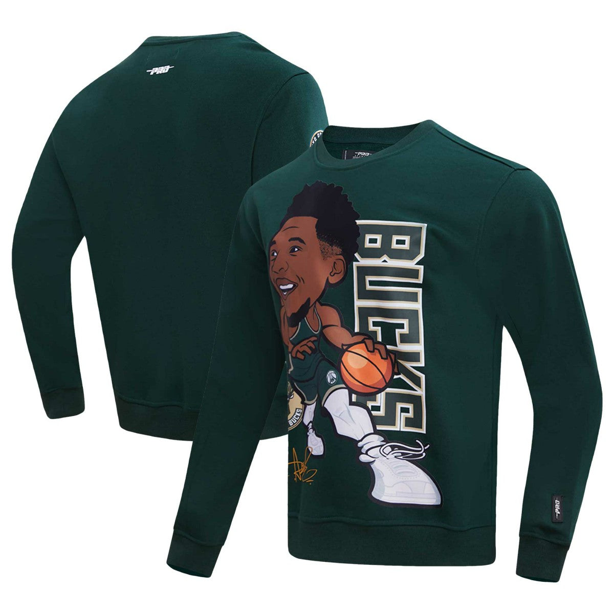 Giannis Antetokounmpo Milwaukee Bucks Pro Standard Avatar Pullover Sweatshirt - Hunter Green outlet