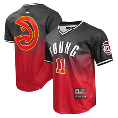 Trae Young Atlanta Hawks Post Ombre Name & Number T-Shirt - Black/Red on sale